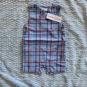Red, White, & Blue Plaid Baby Romper